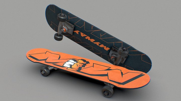Skateboard + Maya File (V-ray 6.1) 3D Model