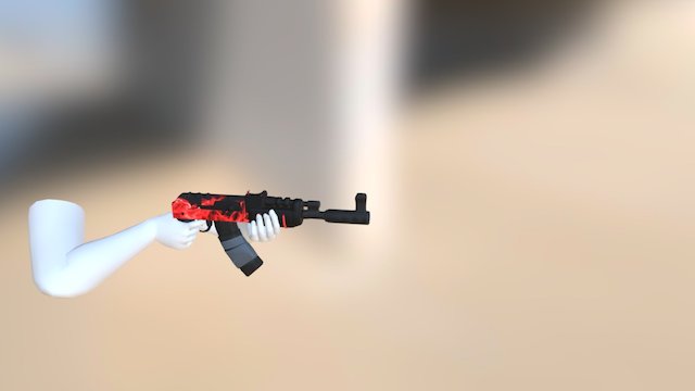 AK-47U Fire & Ice 3D Model