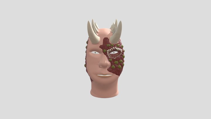 Monster hoofd met texture 3D Model