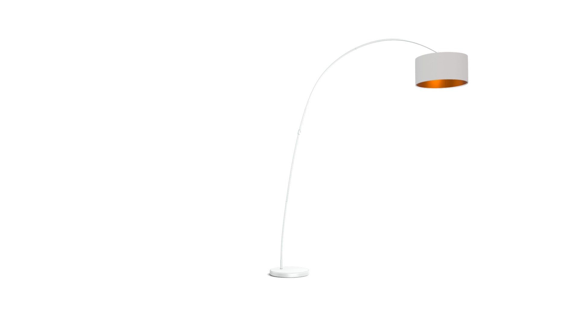 Sweep Floor Lamp, White and Copper