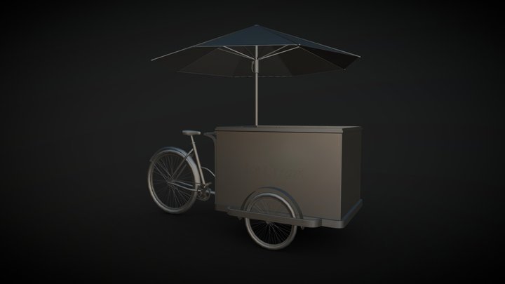 Bicycle (Ice cream cart) 3D Model