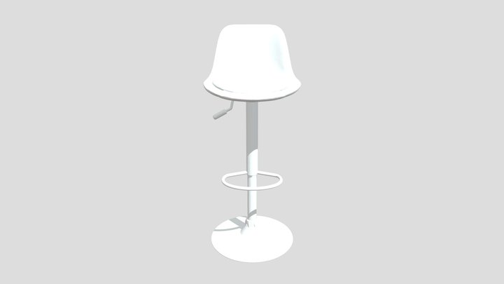 Modern White Stool 3D Model