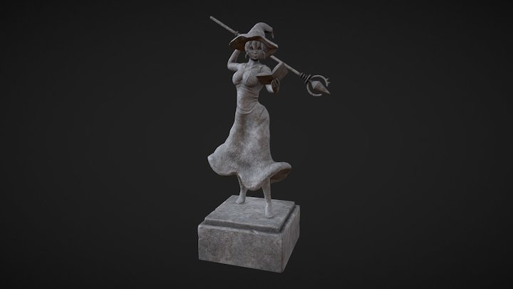 Mage Statue 3D Model