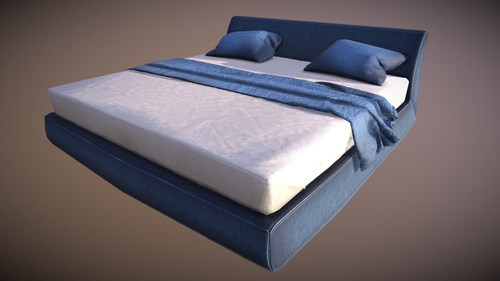 Minimal Modern Bed 3D Model