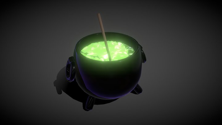 Lowpoly Animated Cauldron 3D Model