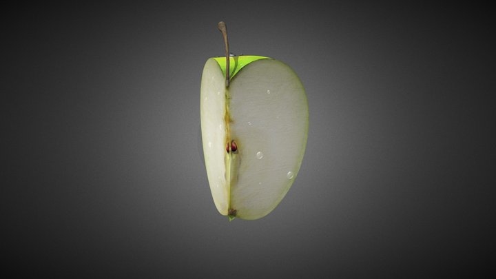 Green Apple (Quarters) 3D Model