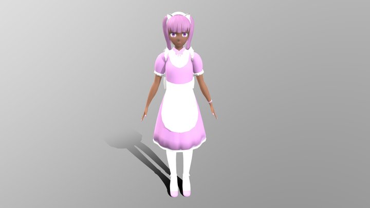 Waitress Anime Character Model 3D Model