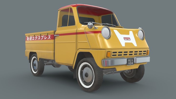Vintage Delivery Kei Mini Truck 3D Model