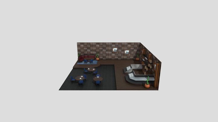 Mini Cafe 3D Model