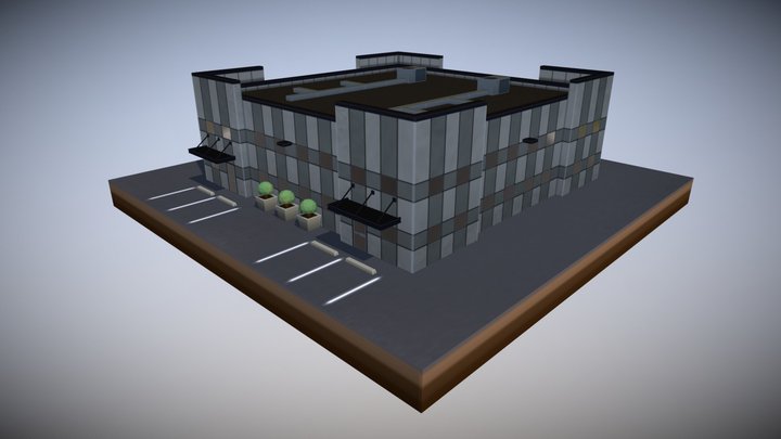 Commercial Park Building 4W4D 3D Model