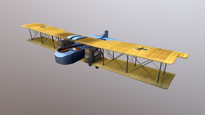 Handpainted Gotha IV Plane 3D Model