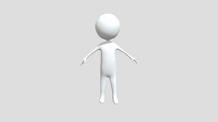 Stick man. (fully rigged) 3D Model
