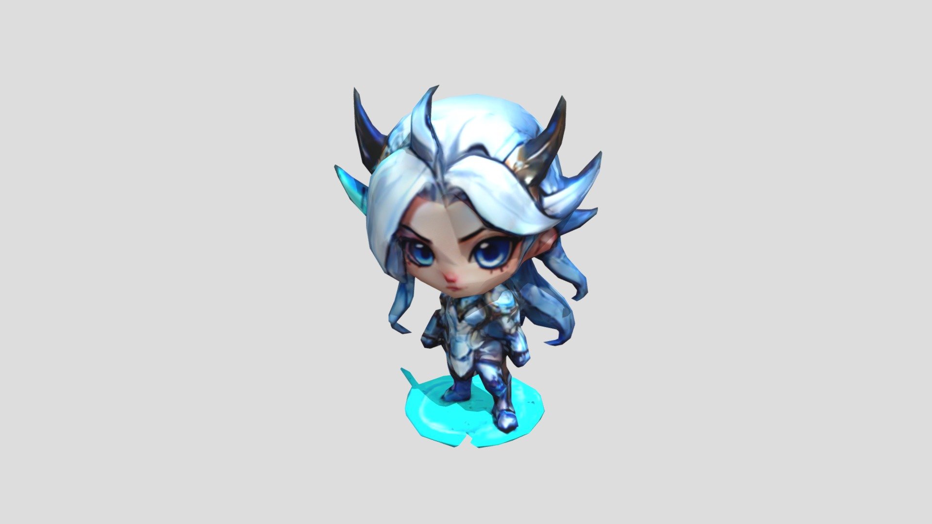 Anime Style Girl with Blue Hair and Eyes - Download Free 3D model by ...