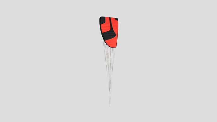 парапланКрасноЧёрный 3D Model