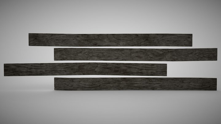 Modular Floor Boards | Double Sided Wet Wood 3D Model