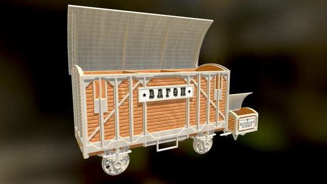 Vagon and little handcart 3D Model