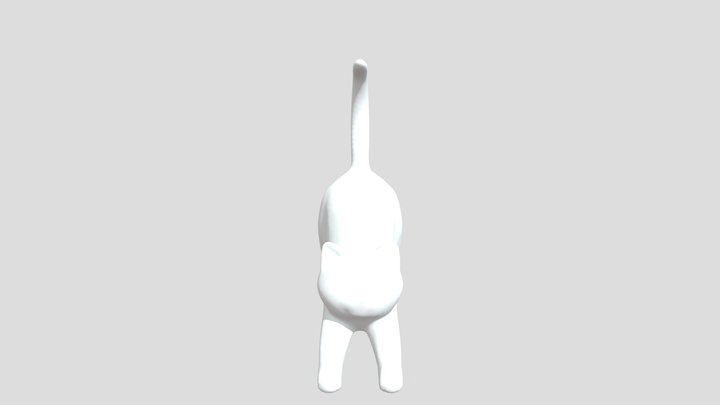 Stretching Cat Figurine 3D Model