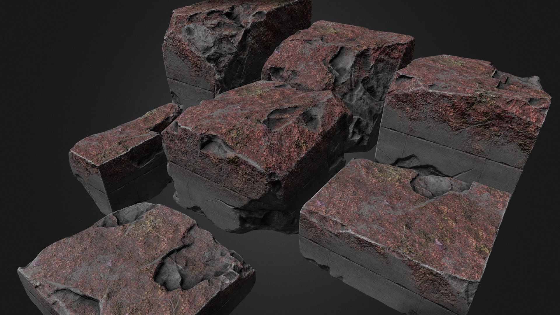 3D model Stone Blocks - This is a 3D model of the Stone Blocks. The 3D model is about a group of rocks.