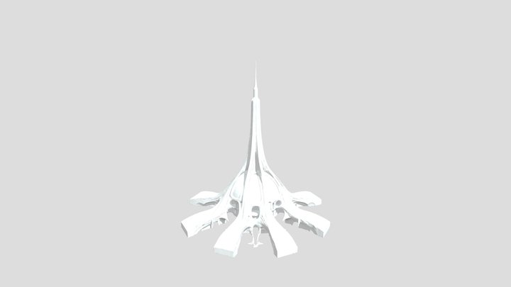 Futuristic Spire on moon 3D Model