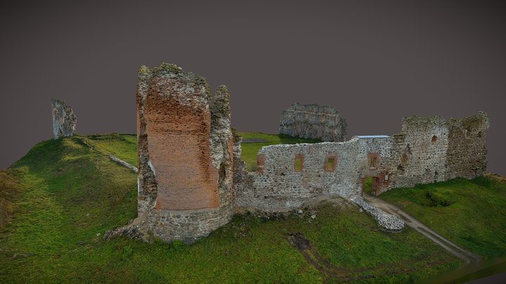 Laiuse Castle ruines photogrammetry 3D Model