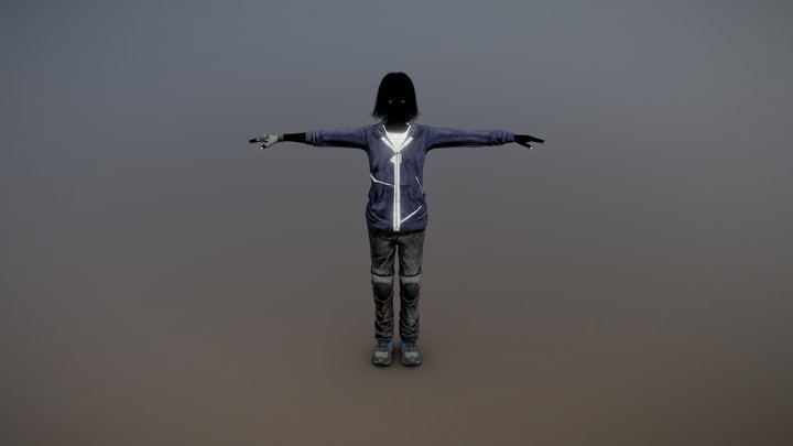 "DDGame" Player Character -- Base and Outfit 3D Model