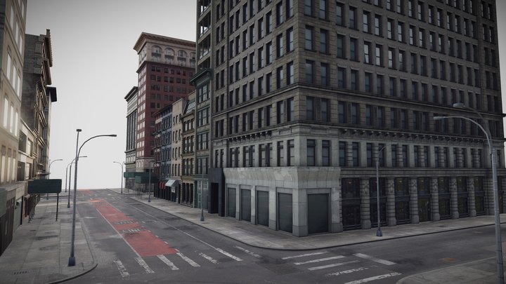Manhattan Modular City Block: 358 Broadway St. 3D Model
