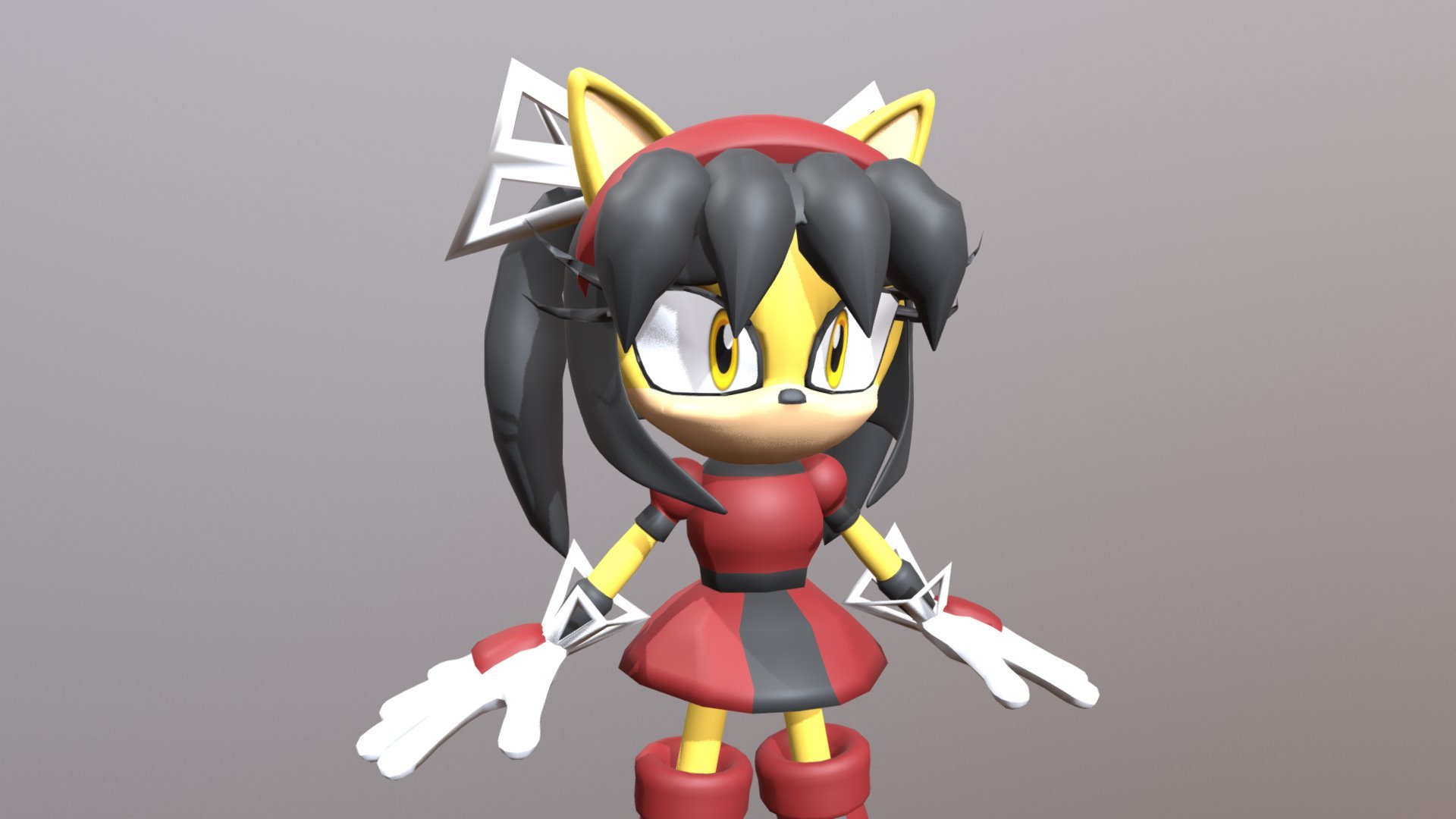 WIP Honey The Cat Archie Style T-Pose - 3D model by cordisiolol.