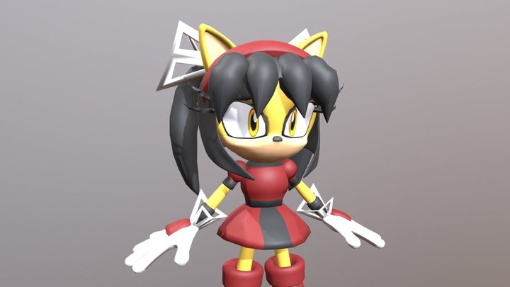 WIP Honey The Cat Archie Style T-Pose 3D Model