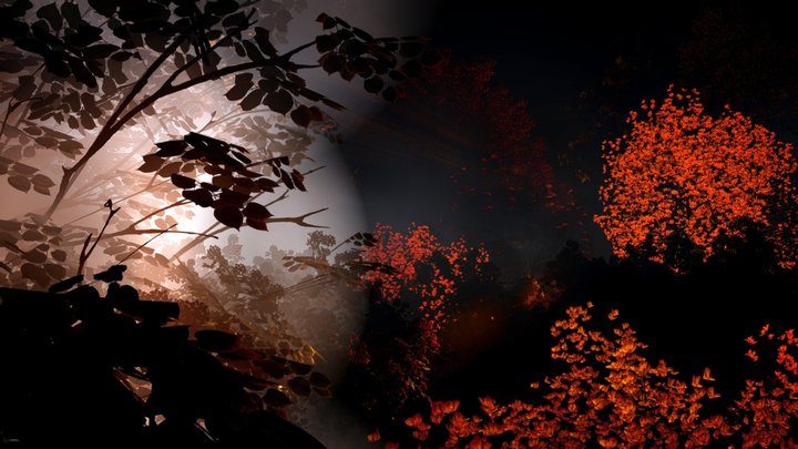 HDRI - SKY BOX 8K - GHOSTLY EVENING GARDEN 3D Model