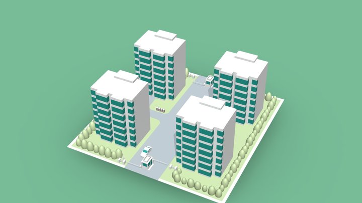 小区模型-缩略 C4d 3D Model