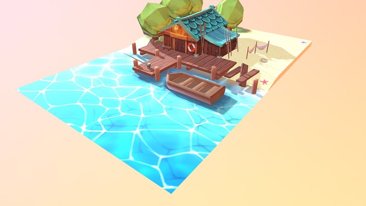 Beach House 3D Model