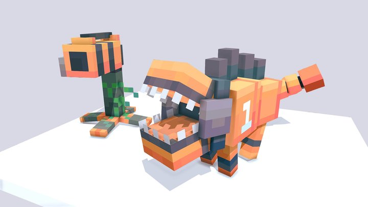 Dog as a robot and a instant reload machine gun 3D Model