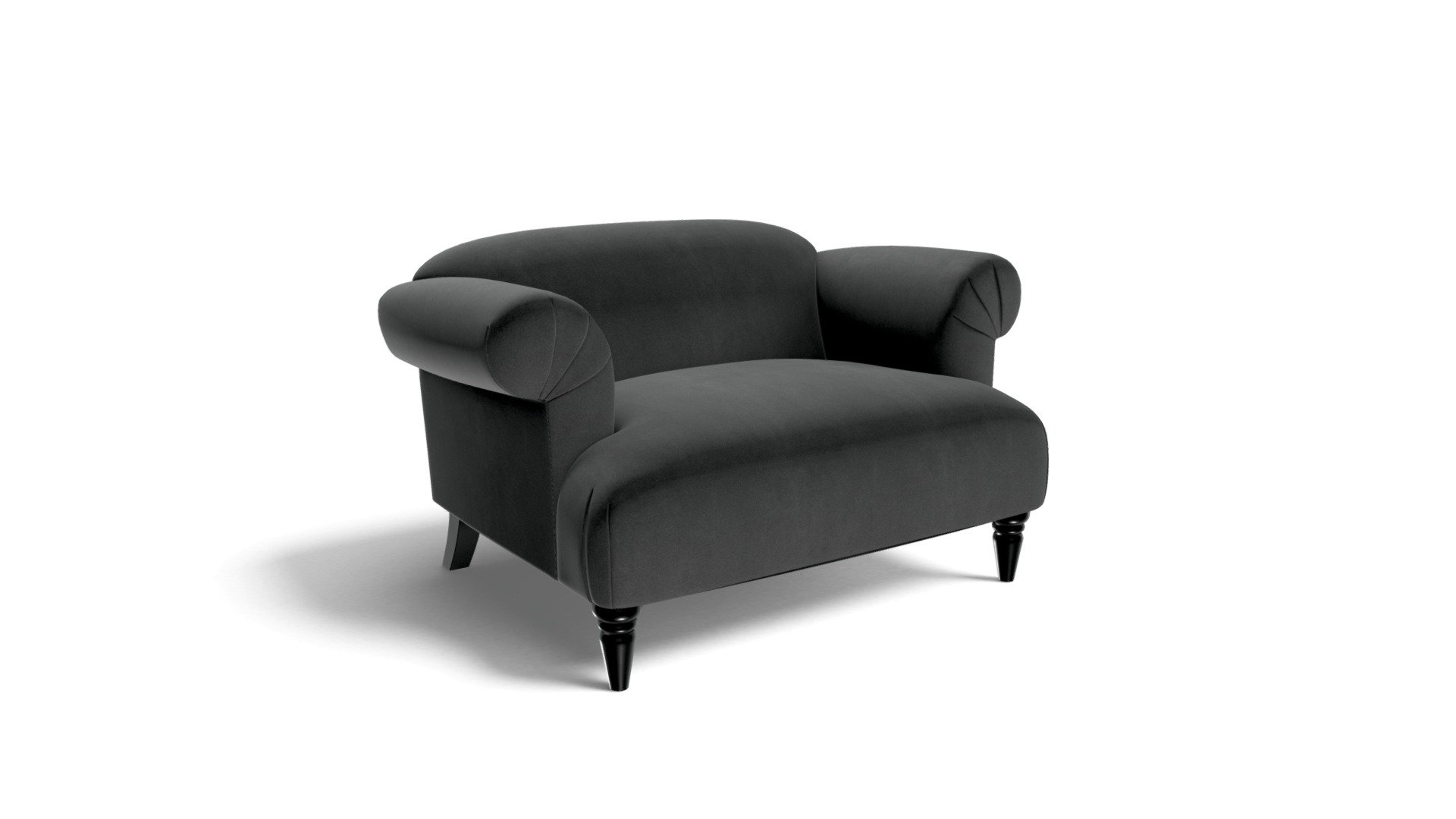 Claudia Loveseat, Pewter Grey Velvet