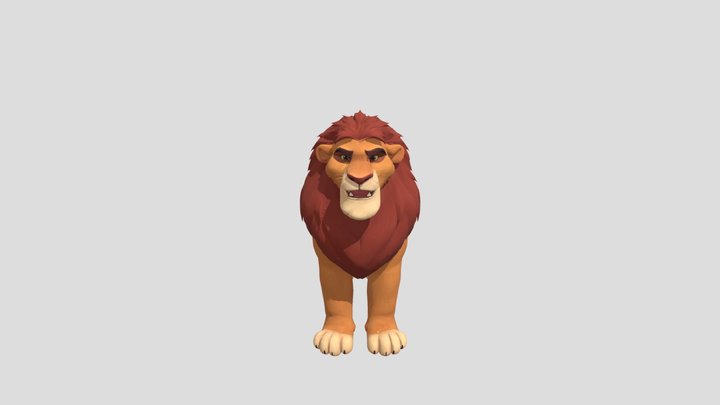 Cartoon+lion+3d+model
