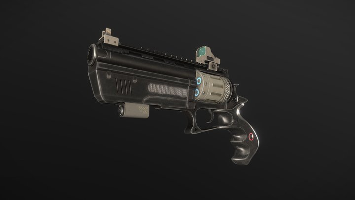 Sci-fi energy Revolver 3D Model