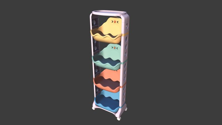 Digitization: Benoite4 Tier Storage Rack Macaron 3D Model