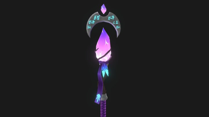 Night Elf inspired staff | WeaponCraft 3D Model