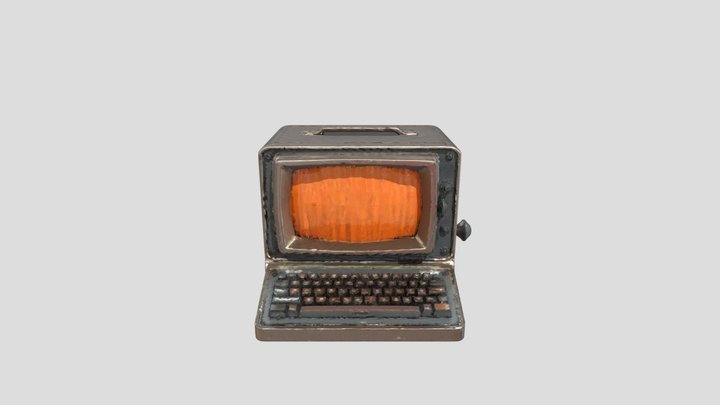 Portable hacking terminal made of aluminum 3D Model