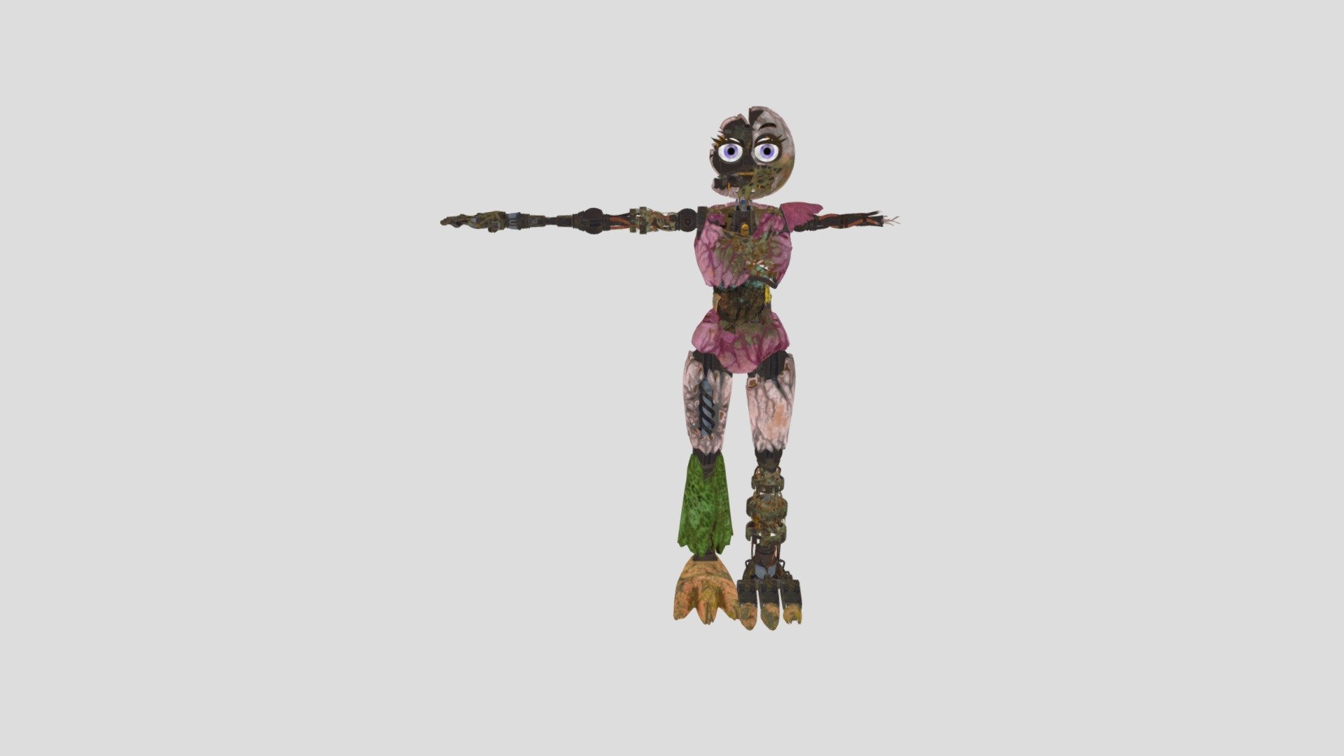 broken-chica-dlc-fnaf-ruin-official-download-free-3d-model-by