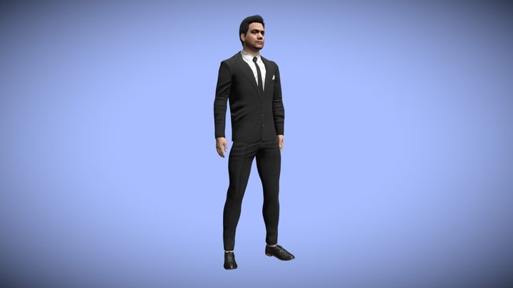 Indian man with suit 3D Model