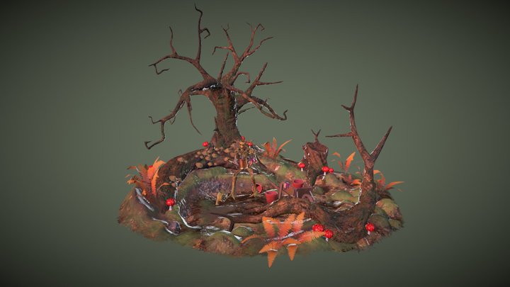 Folder assignment - Fantasy garden diorama 3D Model