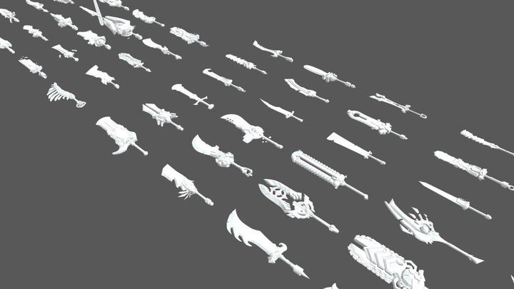 2hand swords collection (Wildstar assets) 3D Model