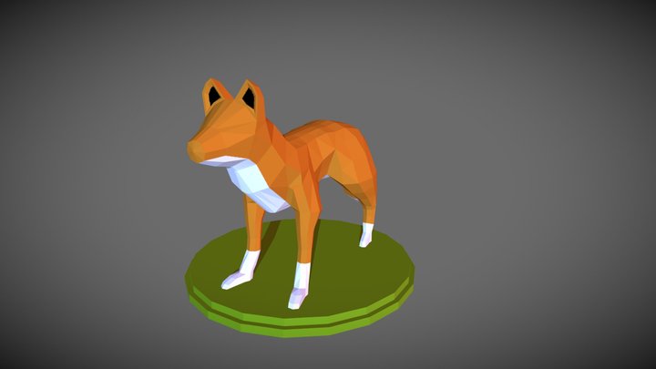 2 Hour Modelling Study - Low Poly Fox 3D Model
