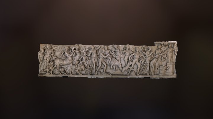Lastra di sarcofago con "thiasos" bacchico 3D Model