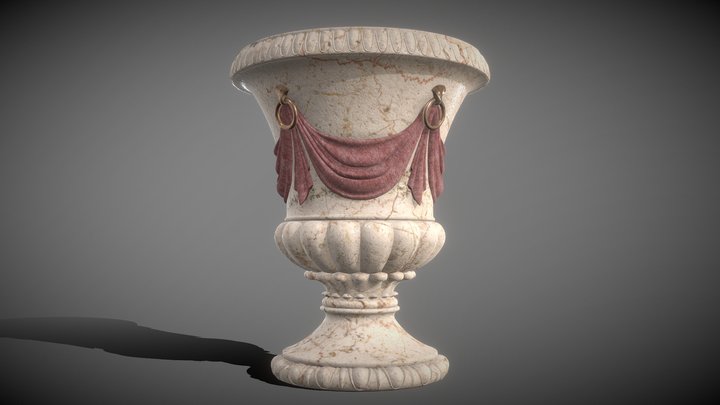 Marble Vase 003 3D Model