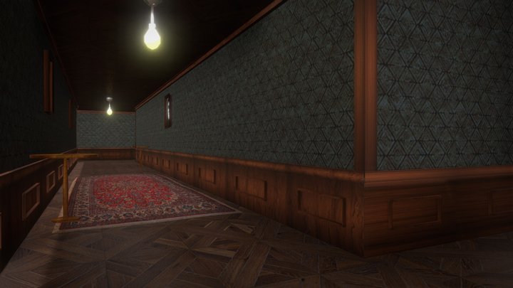 House Corridor Interior 3D Model