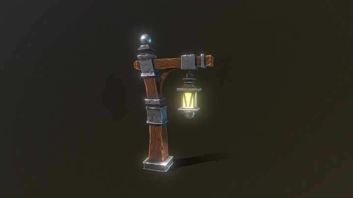 Stylized Lamp Post 3D Model