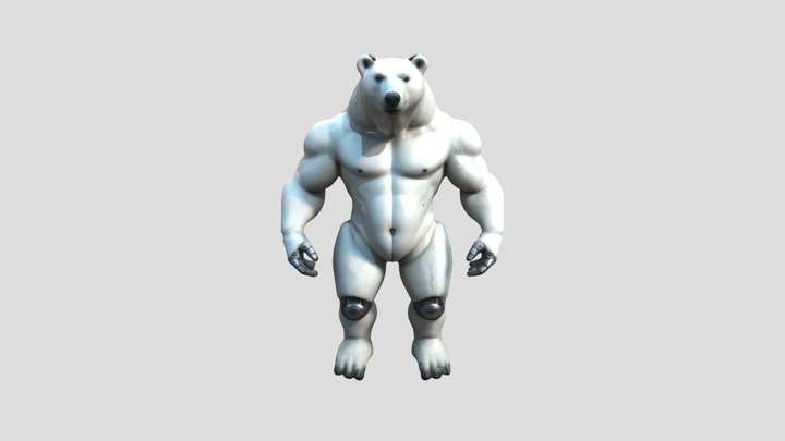Anthropomorphic humanoid mechanical polar bear 3D Model