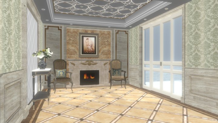 Living Room | Masonry heater 3D Model