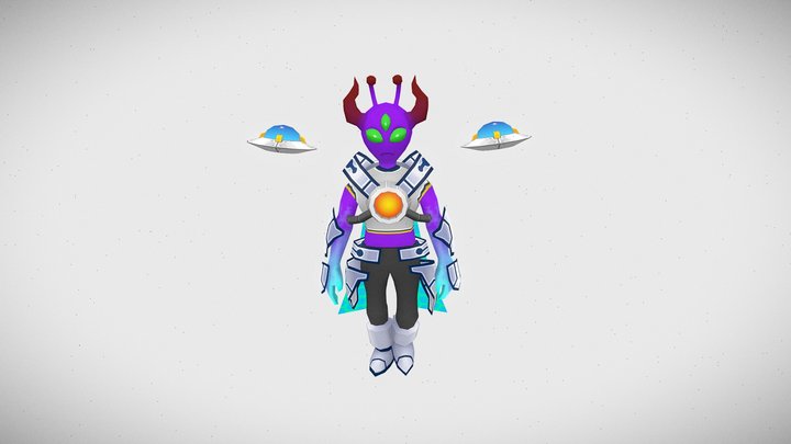 Alien Lord Lowpoly Model 3D Model